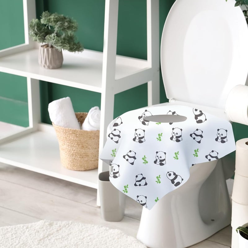 dlnope Store Upgraded Disposable Toilet Seat Covers (20 Pack) - Waterproof, Cute Panda Print, Travel-Friendly Individual Packs, Suitable for Kids & Adults, Perfect for Toddlers’ Potty Training in Public Restrooms - Image 2